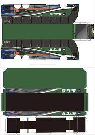 Gambar pola miniatur bus shd. Pola Papercraft Bus Als Shd Panjang 35 Cm Papercraft Kurniatravel