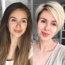 Before and after my haircut today.What do you think about this change! 😍