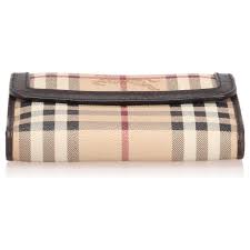 This wallet features a zip around closure, interior zipped compartment and multiple interior card slots. Burberry Burberry Brown Haymarket Check Canvas Wallet Misc Leather Cloth Pony Style Calfskin Cloth Brown Multiple Colors Beige Ref 237661 Joli Closet