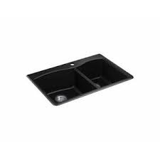 Maybe you would like to learn more about one of these? Kohler Double Bowl Kitchen Sink Drop In Granite Composite 33 1 Hole Matte Black 885612716620 Ebay