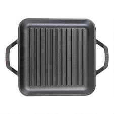Along with the skillet, you will also get two frying pan scrapers and a silicone handle cover. 11 Inch Square Lodge Chef Collection Cast Iron Grill Pan World Market