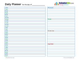 2017 Daily Planner Template Free Printable Templates