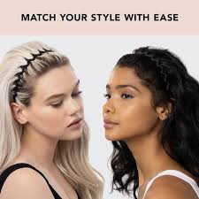 2 Pack Zig Zag Headbands Black and Brown