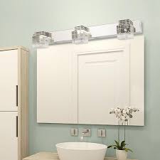 The presence of wall lamps is necessary over the washbasin and around the mirror. 1 2 3 4 Lights Square Makeup Light Contemporary Stainless Led Vanity Light In Warm White Beautifulhalo Com