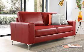 Baltimore Red Leather 3 Seater Sofa Furniture And Choice