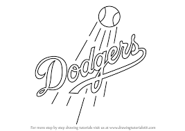 How To Draw Los Angeles Dodgers Logo Step 0 Png 800 566 Drawing Tutorial Step By Step Drawing Baseball Drawings