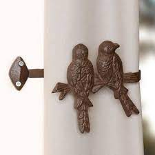 Set Of Two Antique Brown Leaf Curtain Tie Backs Bird Curtains Leaf Curtains Curtain Ties