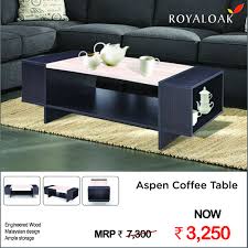 Thebigindianfestivesale Astonishing Weekend Deal Up To 70 Off On Internationally Styled Coffee Table Co Coffee Table Buy Furniture Online Low Back Sofa