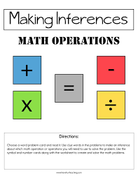 Making Inferences Math Operations Activity Math Operations Have Fun Teaching Math