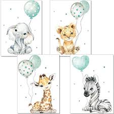 Artpin Bilder Kinderzimmer Deko Poster Babyzimmer Mint Grau Fur Junge Madchen Safari Dschungel Tierposter L In 2020 Cozy Reading Corners Baby Boy Rooms Cozy Place
