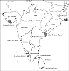 66 development of an atlas of cancer in india patterns there also seems to be a belt of thyroid cancer in females in the coastal districts of kerala, extending along the west coast on to karnataka and goa. Map Of India And Sri Lanka Showing Districts Of Research Focus Download Scientific Diagram