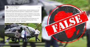 He wears a dark green suit, red tie, and white undershirt. Video Shows Truck Colliding With Helicopter In Brazil Not Kenya Africa Check