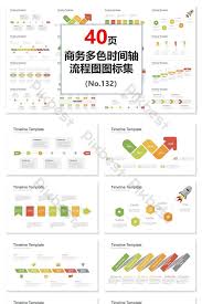 Business Multicolor Timeline Flow Chart Ppt Chart Set