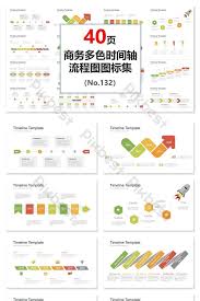 business multicolor timeline flow chart ppt chart set