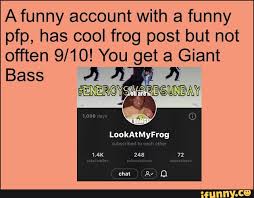 Mostly people use them as profile pictures on social media, display/chat pictures on messengers, headshots for email. A Funny Account With A Funny Pfp Has Cool Frog Post But Not Offten Oe 2 Get 5 Giant