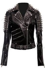 New Women Black Brando Style Silver Spiked Studded Punk Fitted Leather Jacket In 2021 Leather Jacket Studded Leather Jacket Punk Leather Jacket