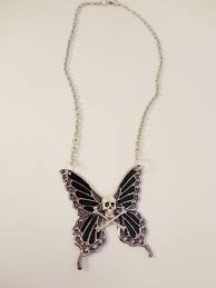 Butterfly Skull Necklace Skull Necklace Butterfly Necklace Necklace