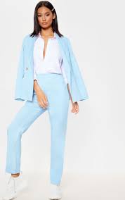 Baby Blue Straight Leg Suit Trouser Bright Outfits Trouser Suits Baby Blue Suit