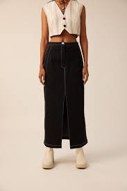 Ebony Edge Denim Skirt