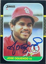 Jose Oquendo Signed 1987 Donruss Baseball Card