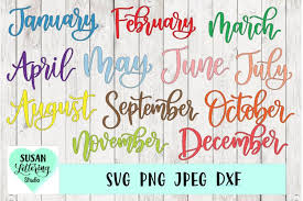 Media in category svg calendar icons. 12 Months Of The Year Calendar Months Svg Png Dxf 427381 Hand Lettered Design Bundles