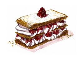 Caroline Ayrault Raspberry Mille Feuille Illustration Dessert Dessins D Aliments Gateau Dessin