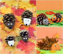 Igel Basteln Kinder Herbst Naturmaterialien Ideen Herbstbastelprojekte Basteln Herbst Bastelarbeiten