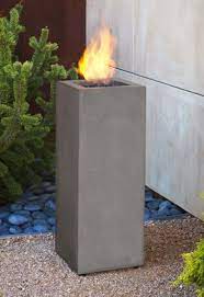 Protective cover included to preserve the fire pit's integrity. Baltic Propane Fire Column Grandin Road Outdoor Wall Fountains Outdoor Fire Gas Firepit