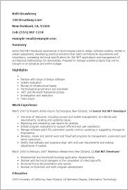 How to write a.net developer resume: Professional Senior Dot Net Developer Templates To Showcase Your Talent Myperfectresume