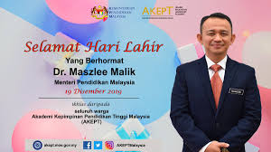 Semua institusi ini merupakan komponen utama ekosistem pendidikan dan latihan negara yang akan menjana para pemikir, ilmuwan, sarjana, tenaga kerja mahir dan. Akept Malaysia On Twitter Selamat Hari Lahir Diucapkan Kepada Yb Dr Maszlee Malik Menteri Pendidikan Malaysia Daripada Seluruh Warga Akademi Kepimpinan Pendidikan Tinggi Akept Semoga Dipanjangkan Usia Dan Dikurniakan Kesihatan Yang Baik