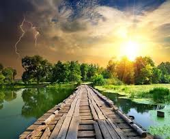 Photo Custom 3d Floor Wallpaper Stream Bridge 3d Wallpaper Living Room 3d Pvc Hd Nature Wallpapers Nature Wallpaper Sunset Wallpaper