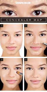 You can also apply your concealer right in your cupid's bow, chin, and forehead for highlighting. Makeup How To Applying Concealer For Flawless Skin Makeup For Beginners Concealer Map How To Apply Concealer
