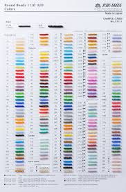 Toho Beads Color Charts For All Sizes And Shapes With