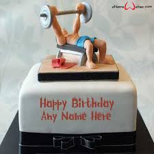 Amazing Birthday Cakes For Men With Name Amazing Body Builder Birthday Name Cake Birthday Name Body Builder Happy Birthday Cake Images