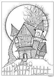 Haunted House Halloween Coloring Pages Printable Halloween Etsy Printable Halloween Art Halloween Coloring Pages Printable Halloween Coloring Pages