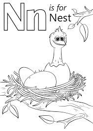The coloring page is printable and can be used in the classroom or at home. Nest Letter N Coloring Page Free Printable Coloring Pages For Kids
