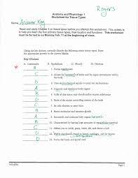 Practice Worksheet On Blood Tissue Types Answer Keys Docsity