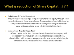 Reduction Of Share Capital
