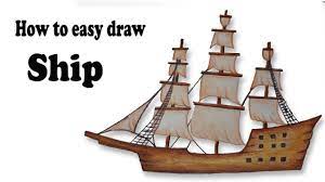 How To Draw Sailing Ship. Step By Step(Easy Draw) - Youtube