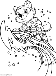 Happy birthday black and white cute. Everest Paw Patrol Coloring Pages Coloringall