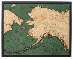 Alaska 3 D Nautical Wood Chart