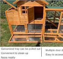 Poulailler en bois avec toit en asphalte de protection solaire avec plateau  à enfiler et rampe pour une utilisation en extérieur et à la ferme (gris ...