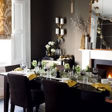Black And Gold Dining Table Decor Traditional Christmas Dining Room Ideas Ideal Home Christmas Dining Room Festive Dining Room Grey Dining Room