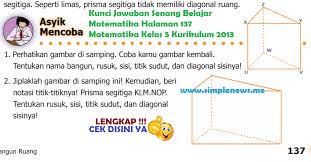 Lengkap Kunci Jawaban Senang Belajar Matematika Halaman 137 Matematika Kelas 5 Kurikulum 2013 Simple News Kunci Jawaban Lengkap Terbaru