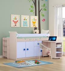 Give the kids more incentive to gravitate towards their sleeping areas by installing more storage and workspaces for their arts & crafts, hobbies, and more. Buy Talisman Ladder Loft Bed With Study Table In White Casacraft By Pepperfry Online Loft Beds Kids Furniture Kids Furniture Pepperfry Product