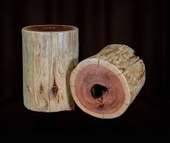 Wood slab from a large log or tree stump. Redwood Log Side Tables Priced Individually Je100 Far West Forest