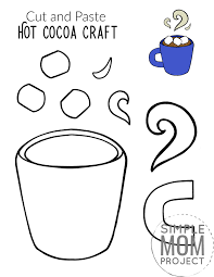 Bring the spirit of winter holidays into your home with a hot mug of cocoa! Cut And Paste Hot Chocolate Mug Craft Simple Mom Project