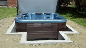 Half Way Point On This In Ground Spa In Ground Hot Tubs Are Our Specialty They Combine The Aesthetics Of A Built Portable Hot Tub Hot Tub Hot Tub Backyard
