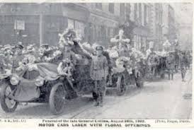 He was due to meet troops of the new irish army. Lot 317 Republican Postcards Gen Michael Collins T D A Portrait Card Also Two Cards Of Collins Funeral Procession Aug 28th 1922 Real Photo Of The Late Michael Collins The Late Arthur Griffith 2