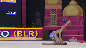Linoy ashram is an israeli individual rhythmic gymnast. 2019 Rhythmic Worlds Baku Aze Alina Harnasko Blr Qualifications Ball
